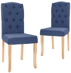 vidaXL Eetkamerstoelen 2 st stof blauw