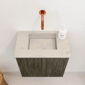 Mondiaz Joya DLux 40cm toiletmeubel shadow met wastafel faye midden zonder kraangat opalo