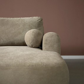 Beige Hoekbank Slaapbank Chaise Longue Rechts