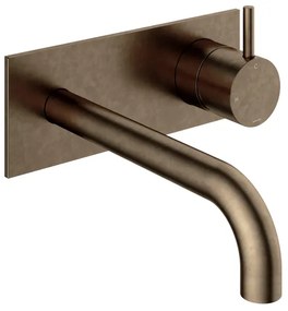 Hotbath Cobber afbouwdeel inbouw wastafelmengkraan met achterplaat en 18 cm uitloop verouderd messing CB006EXT18AB