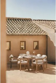 Rechthoekige Eettafelset 180x90 Cm Van Acaciahout Kaela En 6 Tuinstoelen Van Acaciahout Uleno Lichte Acaciekleur - Sklum