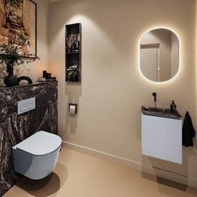 Mondiaz Ture DLux toiletmeubel 40cm clay met wastafel lava links zonder kraangat