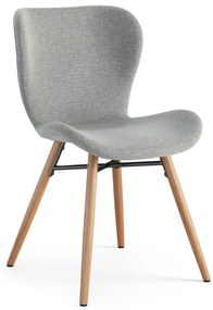 ALTEA Grijs (stof Rio 180)/poten natuur eiken – MODERNE STOEL VOOR WOONKAMER/EETKAMER/KEUKEN/KANTOOR