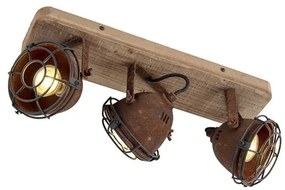 Smart Spot / Opbouwspot / Plafondspot roestbruin kantelbaar incl. 3 WiFi GU10 - Gina Industriele / Industrie / Industrial GU10 Binnenverlichting Lamp