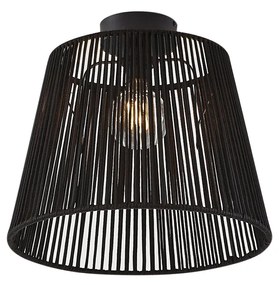 Buiten plafondlamp met zwart touw IP54 - JaylaJapandi E27 IP54 Buitenverlichting rond