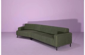 Goossens Excellent Hoekbank Prato groen, stof, 3-zits, modern design