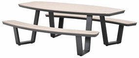 Garden Impressions Sarria picknick set ovaal 220 x 193 - donker grijs