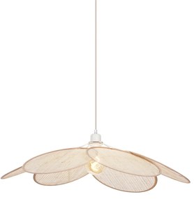 Japandi hanglamp crème met linnen kap - Aisha