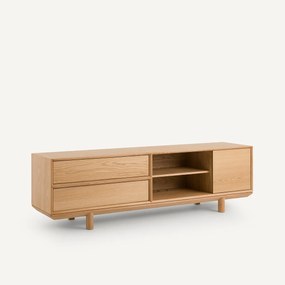 Eiken en gefineerd tv-meubel Gloria, ontwerp Emmanuel Gallina