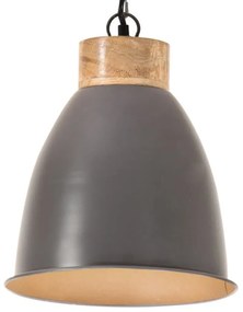 vidaXL Hanglamp industrieel E27 23 cm ijzer en massief hout grijs