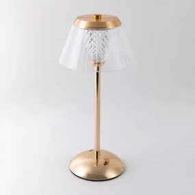 Draadloze Led-tafellamp Van Ijzer En Acryl Tinyent Roségoud - Sklum