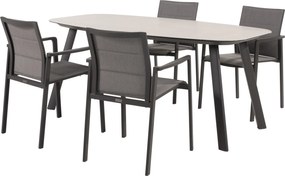 Manolo Cortina dining tuinset 180x95xH75 cm 5 delig keramiek antraciet Taste 4SO