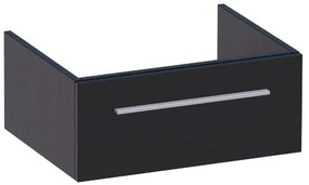BRAUER Sharp Wastafelonderkast - 60x46x25cm - 1 softclose lade - zonder greep - 1 sifonuitsparing - MFC - black wood 1824