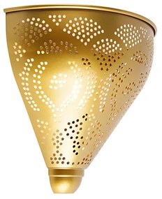 Oosterse wandlamp goud met lichteffect - ZaynOosters E14 rond Binnenverlichting Lamp