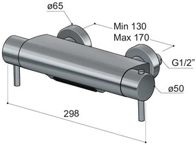 Hotbath Cobber thermostatische badkraan met waterval uitloop geborsteld zwart PVD