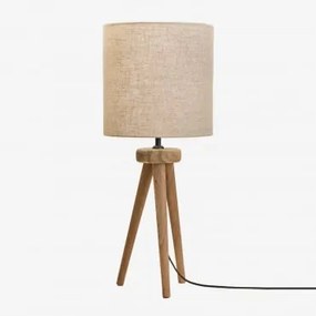 Mangohouten Tafellamp Simona Mangohout & Licht Zandbruin Ø30 Cm - ↑30 Cm Arlina - Sklum