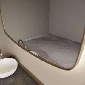 Gliss Design Epos spiegel met LED-verlichting 140x70cm horizontaal mat goud