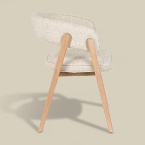 Eiken Eetkamerstoel Met Armleuningen Beige