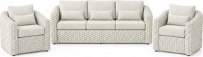 Amora stoel bank loungeset 3 delig zand rope