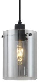 Moderne spot zwart met smoke glas voor railsysteem 1-fase - Iconic Dome