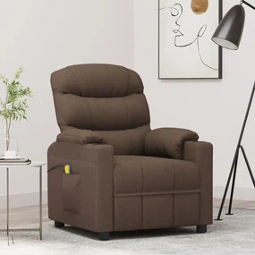 vidaXL Massagestoel stof bruin