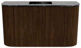 Mondiaz Joya DLux 75cm toiletmeubel ronding links/rechts walnut met wastafel faye midden zonder kraangat lava