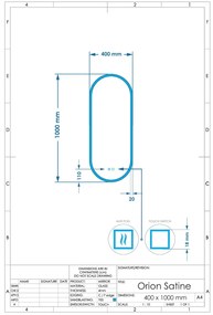 Gliss Design Orion toilet spiegel met LED-verlichting verticaal 40x100cm