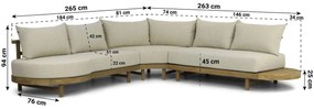 Hoek loungeset 5 personen Teak Old teak greywash  Santika Furniture Santika