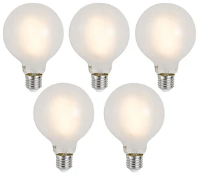 Set van 5 Smart E27 dimbare LED lampen G95 mat 7W 806 lm 2700-6500K