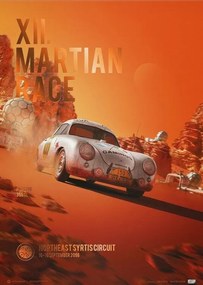 Kunstdruk Porsche 356 SL - Future - XII. Martian Race - 2096, Automobilist