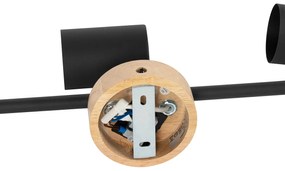 Moderne spot zwart met hout kantelbaar 3-lichts - Jeana
