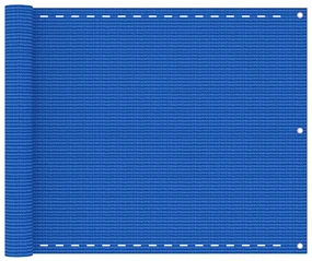 vidaXL Balkonscherm 75x600 cm HDPE blauw