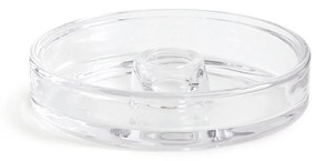 Ronde kaarshouder in transparant glas, Sila