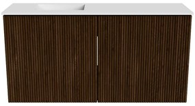 Mondiaz Joya 80cm toiletmeubel walnut met wastafel faye links 1 kraangat talc