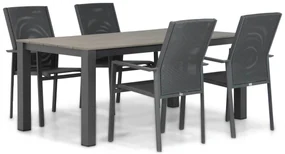 Tuinset 4 personen 180 cm Aluminium/textileen Grijs Presto Ricadi/Valley