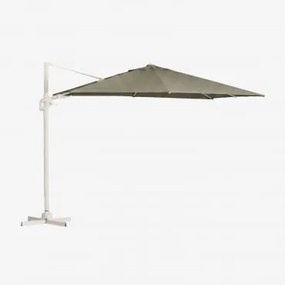 Parasol 295x295 Cm In Stof En Aluminium Hydra Intens Olijfgroen - Gardenia Wit - Sklum