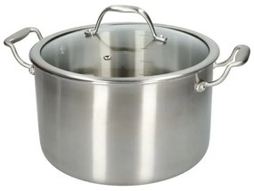 Kookpan met glazen deksel, 3-laags, rvs, PFAS-vrij,Ø24 cm