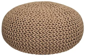 LABEL51 Poef gebreid L katoen beige