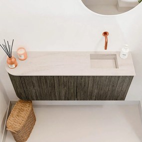 Mondiaz Joya DLux 100cm toiletmeubel ronding links shadow met wastafel faye rechts zonder kraangat meli
