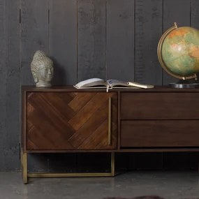 Dutchbone Class Tv-meubel Visgraat Acacia Hout - 180x45x60cm.
