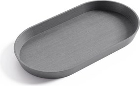 Ecopots onderschotel met waterreservoir - Oval - Grey - 28,4 x 15,4 x H2,4 cm