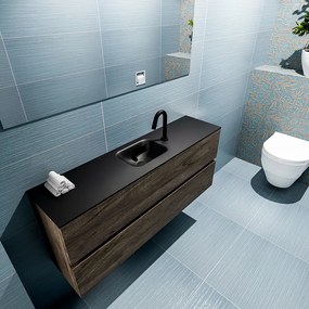 Mondiaz Ada 120cm toiletmeubel dark brown met wastafel urban midden 1 kraangat