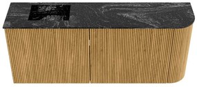 Mondiaz Joya DLux 100cm toiletmeubel ronding rechts oak met wastafel faye links 1 kraangat lava