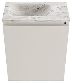 Mondiaz Ture DLux toiletmeubel 40cm linen met wastafel glace links zonder kraangat