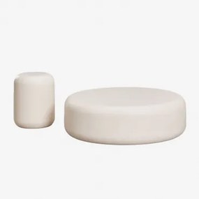 Set Van 2 Ronde Betonnen Tuintafels Fonelas Tapioca Beige - Sklum