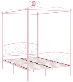 vidaXL Hemelbedframe metaal roze 120x200 cm
