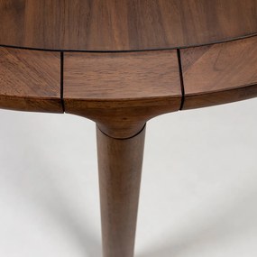 Zuiver Storm Walnut Ronde Eettafel Walnoot - 128 X 128cm.