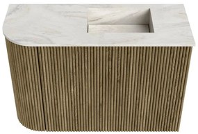 Mondiaz Joya DLux 60cm toiletmeubel ronding links dusk met wastafel faye rechts zonder kraangat ostra