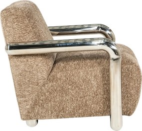 Fauteuil Chromen Armen Taupe
