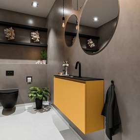 Mondiaz Ture 100cm toiletmeubel ocher met wastafel urban midden 1 kraangat
